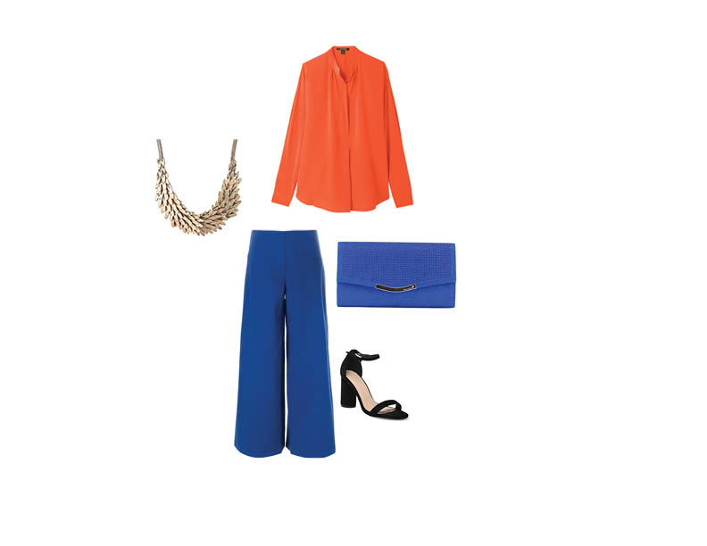 Look complémentaire orange et bleu